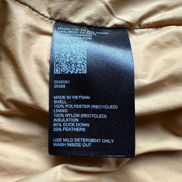 Prana shiroma bomber insulated vest womens size: M - Picture 5 of 5